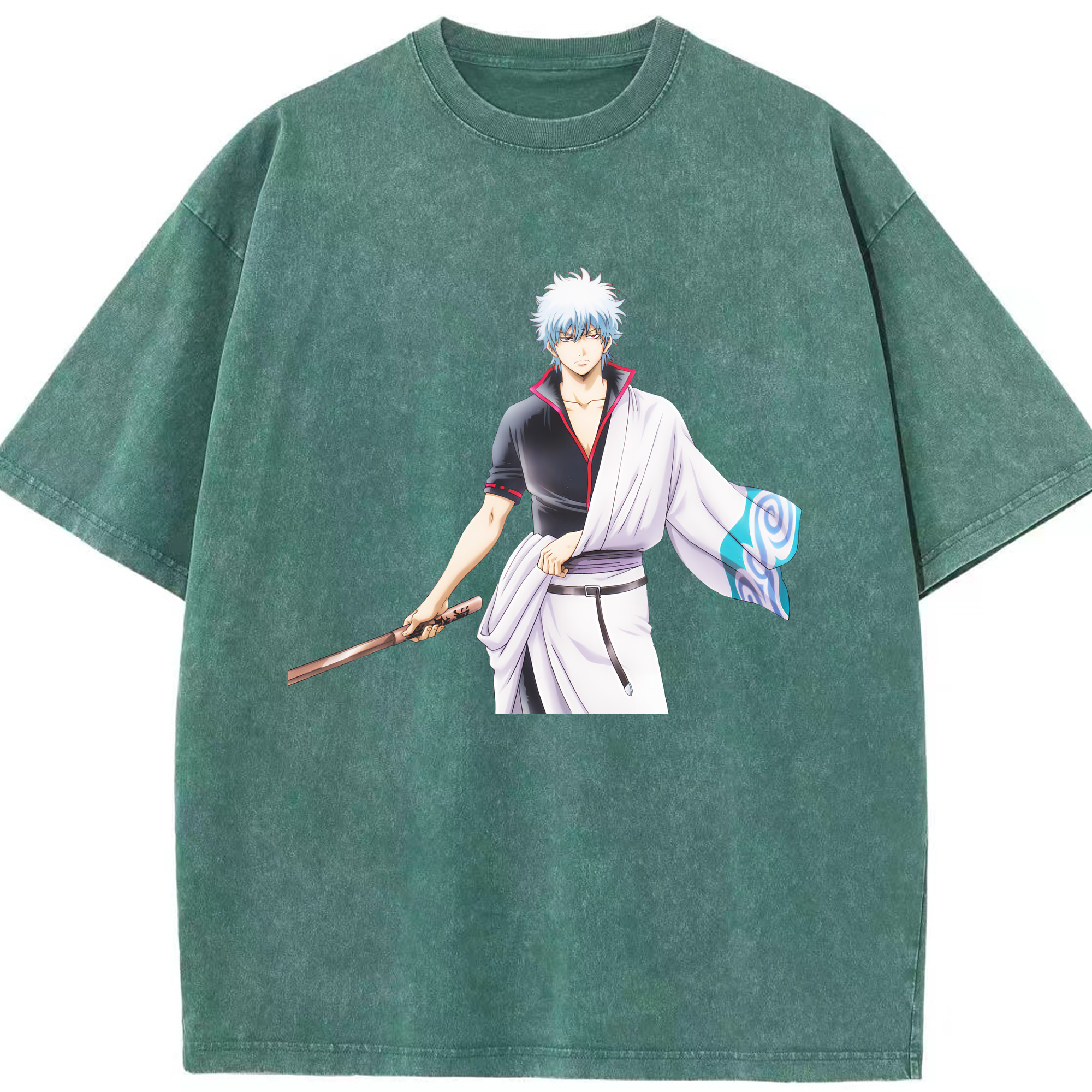 （画像用） ぎんたま 坂田銀時（さかたぎんとき） 神楽 志村新八（しむら しんぱち） GINTAMA Sakata Gintoki Kagura Shimura Shinpachi 綿100% ヴィンテージ風 半袖Tシャツ（フロントプリント）
